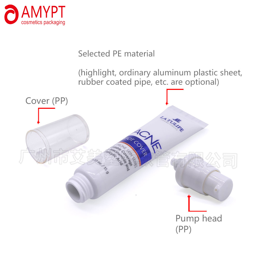 หลอดปั๊มสุญญากาศพลาสติกบรรจุภัณฑ์เครื่องสำอางสำหรับครีม/โลชั่น/เจล