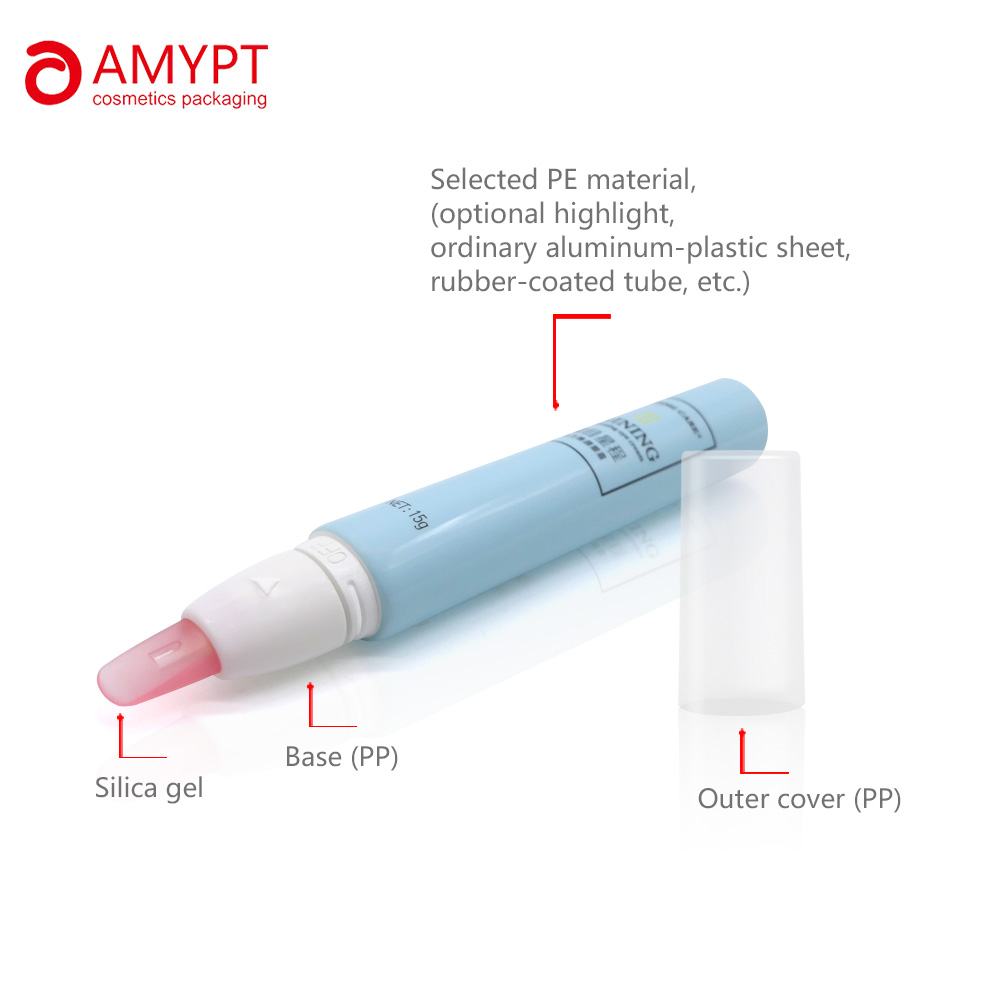 หลอดพลาสติกแบบกำหนดเองพร้อมซิลิโคน applicator