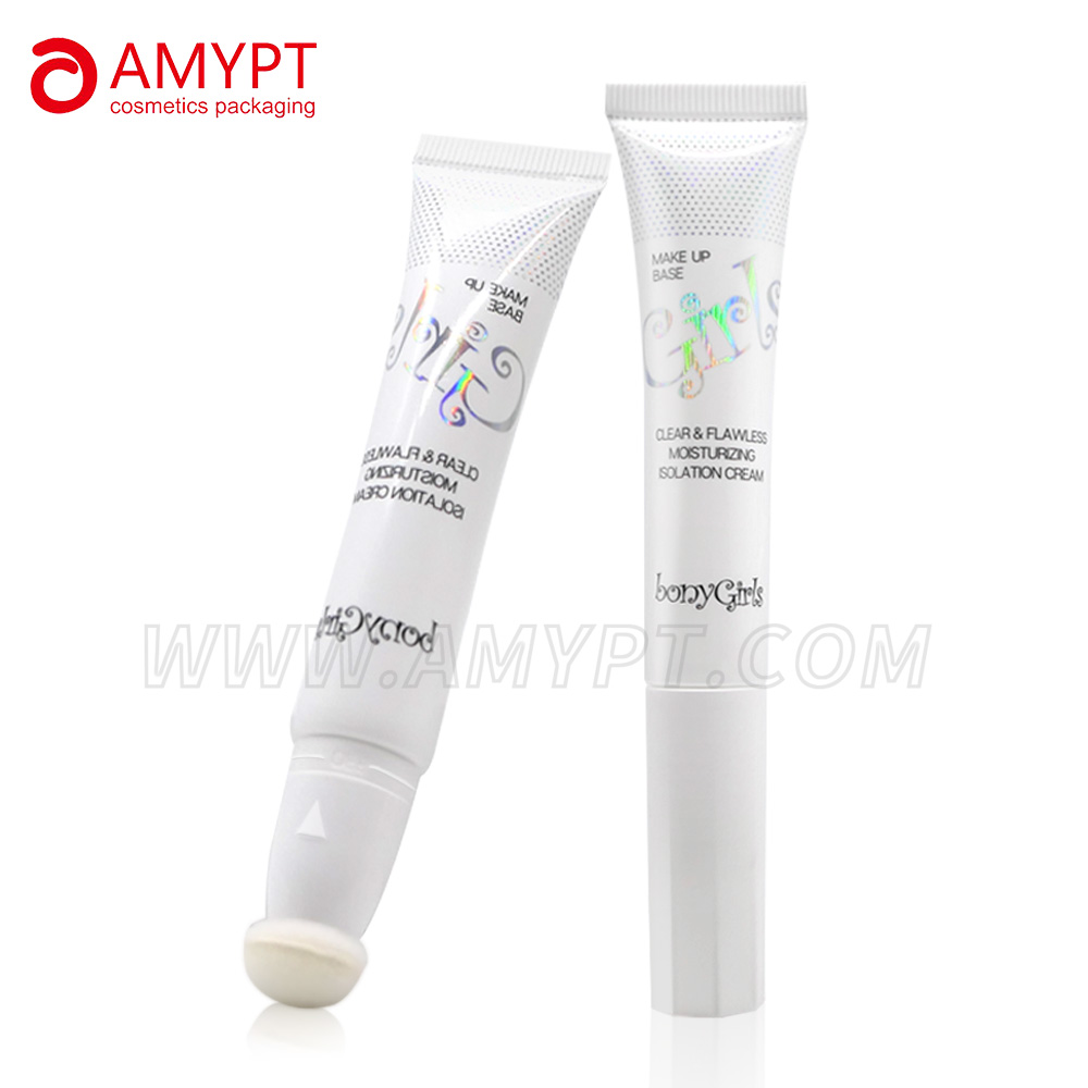 เครื่องมือแต่งหน้าหลอดพลาสติกเครื่องสำอาง Flocking Sponge Applicator Tube